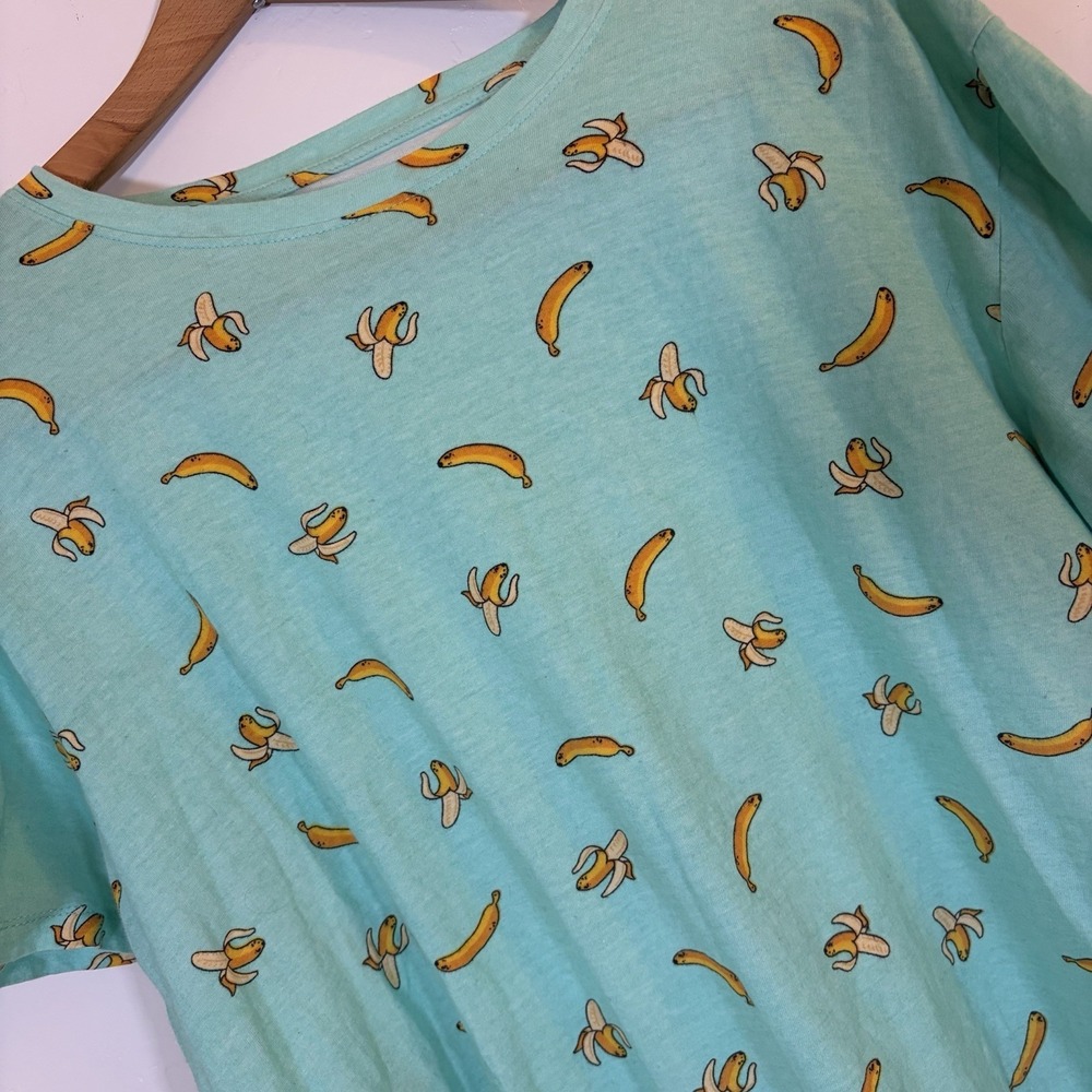 SGR Men Cotton‎ Shirt Large Button Banana AllOver Print Resort Vacation Tropical